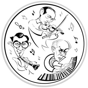 Bela Bartok at the piano, Benny Goodman and Joseph Szigeti (premiere recording of Contrasts) by Neale Osborne
